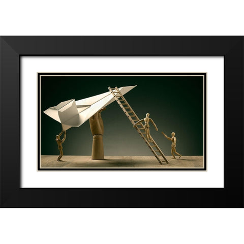 Pre Flight Inspection Black Modern Wood Framed Art Print with Double Matting by Tichy, Timothy