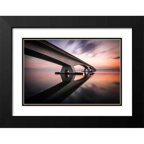 Morning Colors Black Modern Wood Framed Art Print with Double Matting by Bogaerts, Sus