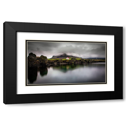 The Little Hous Black Modern Wood Framed Art Print with Double Matting by Denijs, Wim