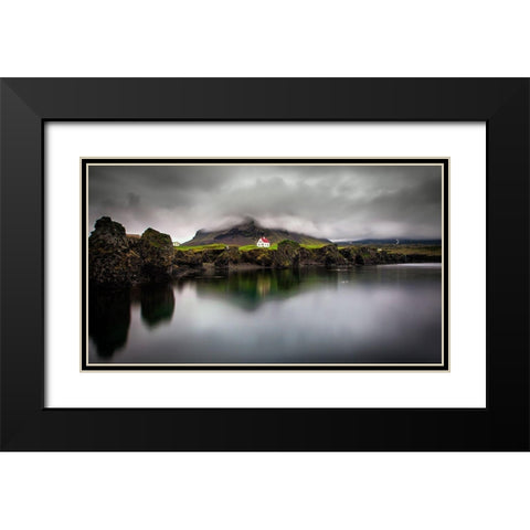 The Little Hous Black Modern Wood Framed Art Print with Double Matting by Denijs, Wim
