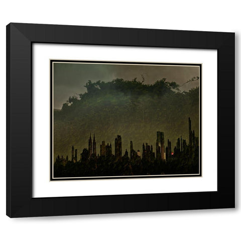 Ny Ny Black Modern Wood Framed Art Print with Double Matting by Brancoveanu, Mariuca