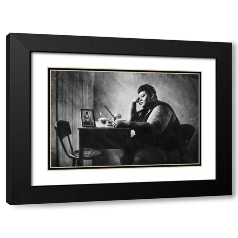 I Miss You-Mom Black Modern Wood Framed Art Print with Double Matting by Satriani, Jay