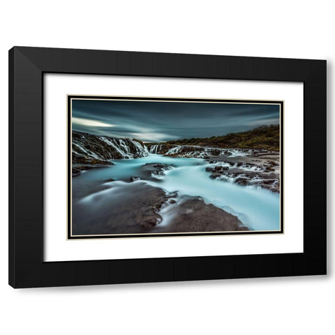 Cool Water Black Modern Wood Framed Art Print with Double Matting by Hoffmann, Raymond