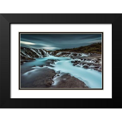 Cool Water Black Modern Wood Framed Art Print with Double Matting by Hoffmann, Raymond
