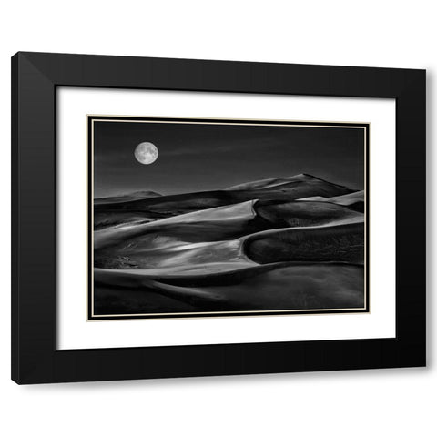 The Night Walked Down The Sky ... Black Modern Wood Framed Art Print with Double Matting by Depaepe, Yvette