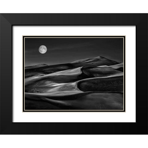 The Night Walked Down The Sky ... Black Modern Wood Framed Art Print with Double Matting by Depaepe, Yvette