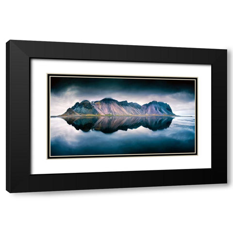 Stokksnes Black Modern Wood Framed Art Print with Double Matting by Denijs, Wim