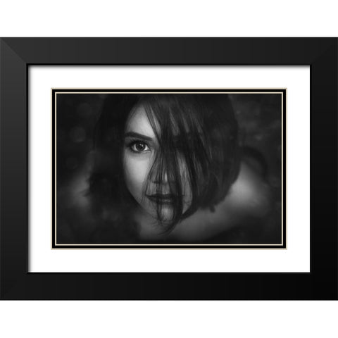 I Saw You Black Modern Wood Framed Art Print with Double Matting by Marlianto, Ivan