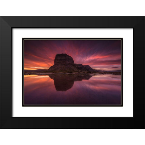 Laandsup3;Magnaopur Black Modern Wood Framed Art Print with Double Matting by Hoffmann, Raymond