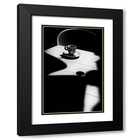 Coffee Time Black Modern Wood Framed Art Print with Double Matting by Azevedo, Olavo