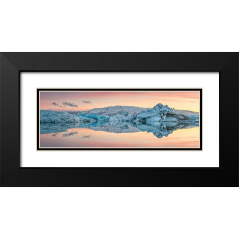 Glacier Lagoon Black Modern Wood Framed Art Print with Double Matting by Hoffmann, Raymond