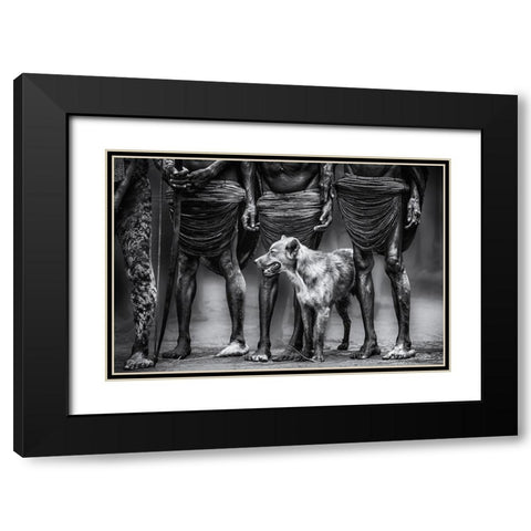 The Dog Black Modern Wood Framed Art Print with Double Matting by Stranak, Pavol