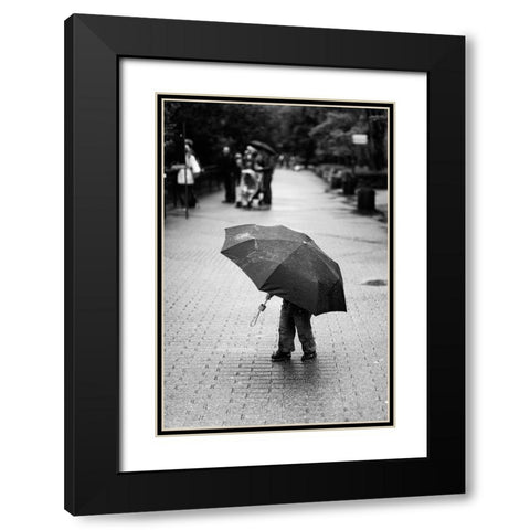 Rainy Day Black Modern Wood Framed Art Print with Double Matting by van der, Liesbeth