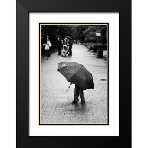 Rainy Day Black Modern Wood Framed Art Print with Double Matting by van der, Liesbeth