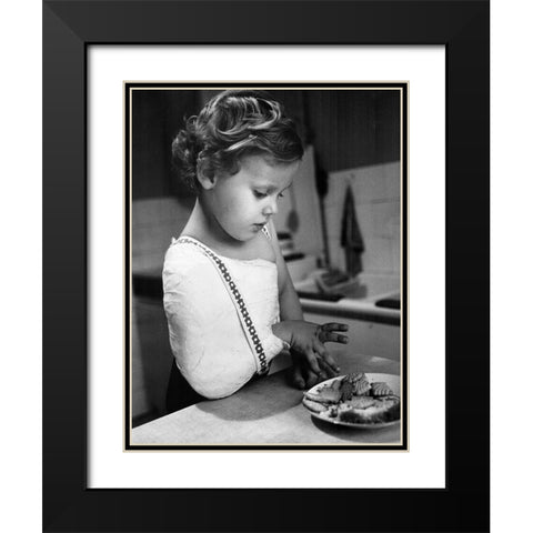 Glutton Black Modern Wood Framed Art Print with Double Matting by Stefan, Jacek