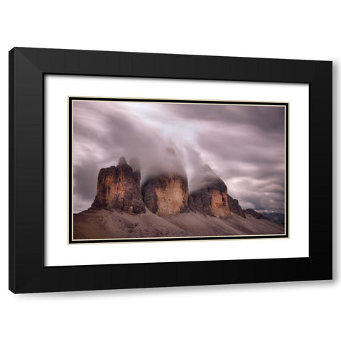 Foggy Cover Black Modern Wood Framed Art Print with Double Matting by Serra, Damiano