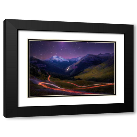 Ascendancy Black Modern Wood Framed Art Print with Double Matting by Franta, Taylor