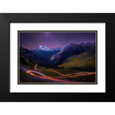 Ascendancy Black Modern Wood Framed Art Print with Double Matting by Franta, Taylor