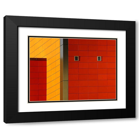 The Wall. Black Modern Wood Framed Art Print with Double Matting by Niemiec, Anna