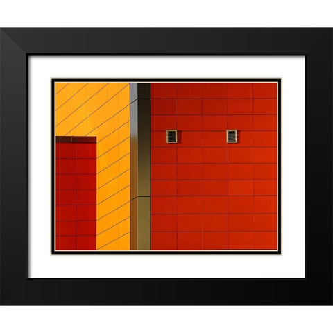 The Wall. Black Modern Wood Framed Art Print with Double Matting by Niemiec, Anna