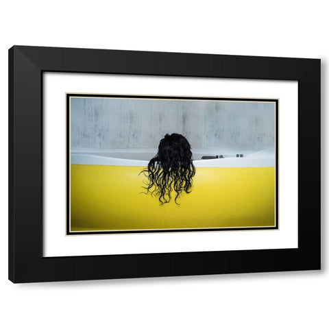 Mujer Baapaindose Black Modern Wood Framed Art Print with Double Matting by Davizosco