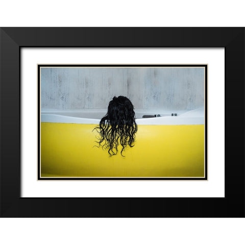 Mujer Baapaindose Black Modern Wood Framed Art Print with Double Matting by Davizosco