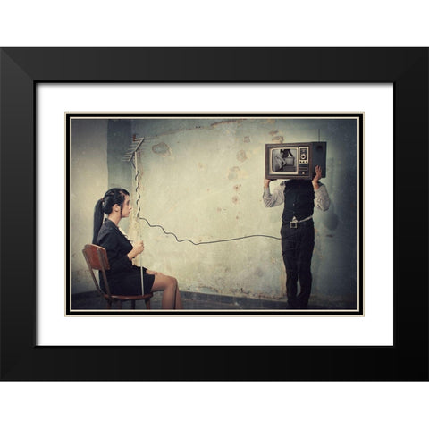Ambition Black Modern Wood Framed Art Print with Double Matting by Satriani, Jay