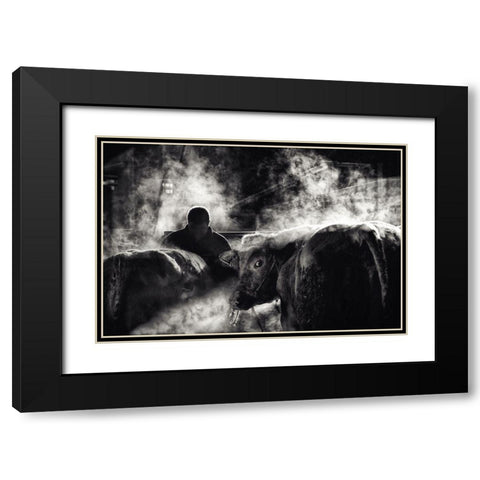 Farm Life Black Modern Wood Framed Art Print with Double Matting by Flour, Piet