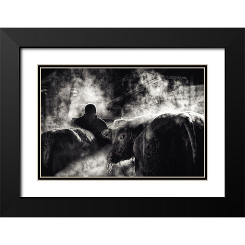 Farm Life Black Modern Wood Framed Art Print with Double Matting by Flour, Piet