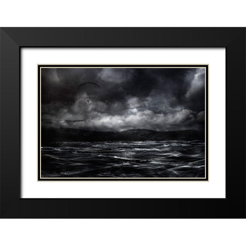 Free As A Bird Black Modern Wood Framed Art Print with Double Matting by Marthinussen, Willy