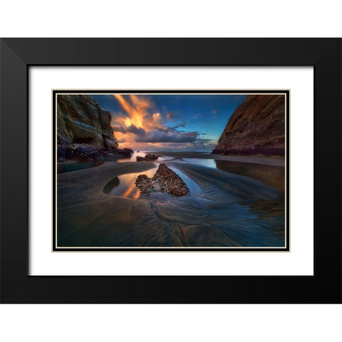 When The Tide Receded Black Modern Wood Framed Art Print with Double Matting by Zhang, Yan