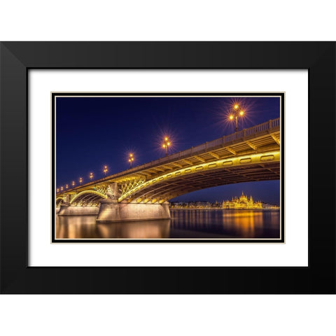 A View Of Budapest Black Modern Wood Framed Art Print with Double Matting by D Morkeberg, Thomas