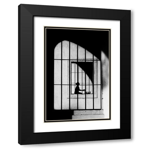 Gabbie Black Modern Wood Framed Art Print with Double Matting by Della Latta, Massimo