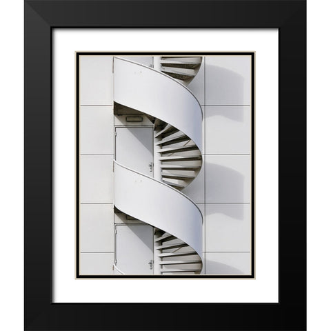 Fire Escape Black Modern Wood Framed Art Print with Double Matting by van Maastricht, Henk