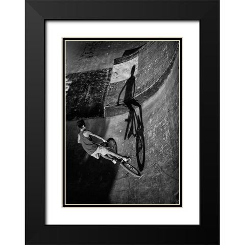Fighting My Self Black Modern Wood Framed Art Print with Double Matting by Teixeira, Agostinho