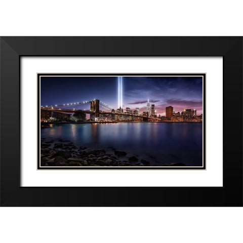Unforgettable 9-11 Black Modern Wood Framed Art Print with Double Matting by De La, Javier