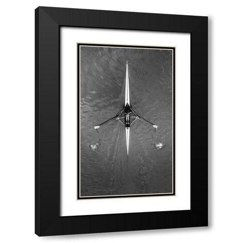 Drawings On The River Black Modern Wood Framed Art Print with Double Matting by Toniolo, Giorgio