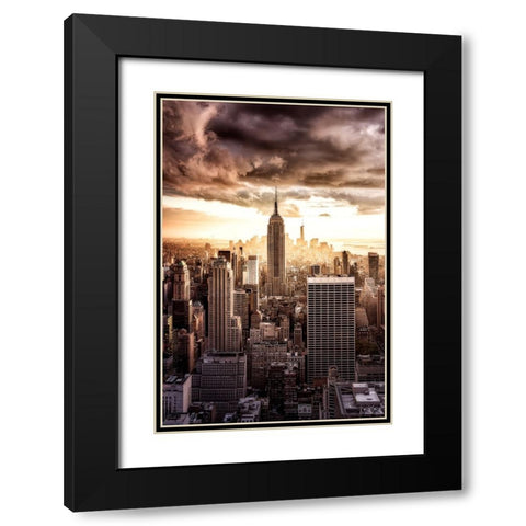 Top Of The Sunsets Black Modern Wood Framed Art Print with Double Matting by De La, Javier