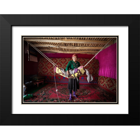 The Proud Mother Black Modern Wood Framed Art Print with Double Matting by Reggy