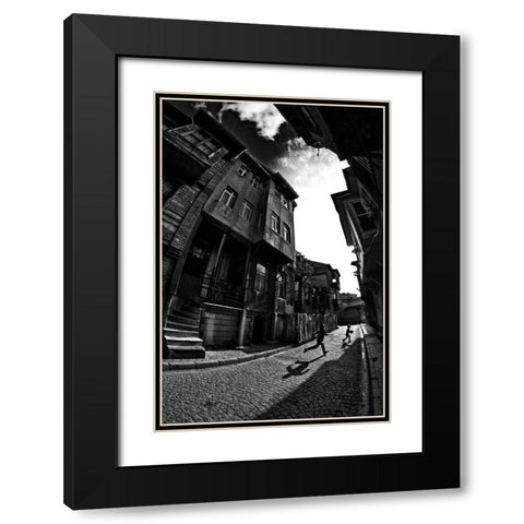 The Game Black Modern Wood Framed Art Print with Double Matting by Sevim, Ozden