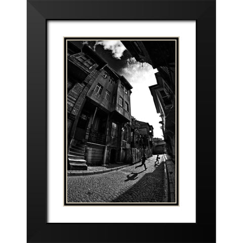 The Game Black Modern Wood Framed Art Print with Double Matting by Sevim, Ozden