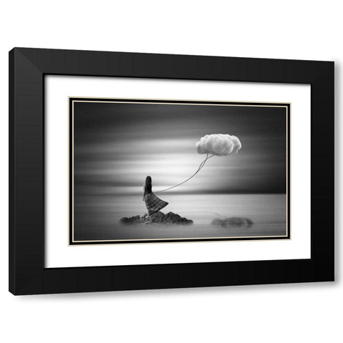 Holding On To The Past Black Modern Wood Framed Art Print with Double Matting by Biwit, Mark