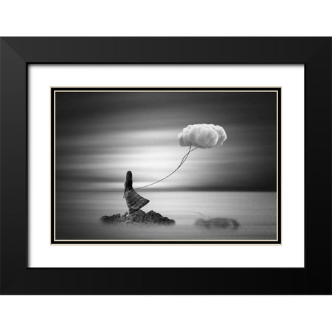 Holding On To The Past Black Modern Wood Framed Art Print with Double Matting by Biwit, Mark