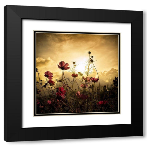 Watching The Sun Black Modern Wood Framed Art Print with Double Matting by Marcel, Christian