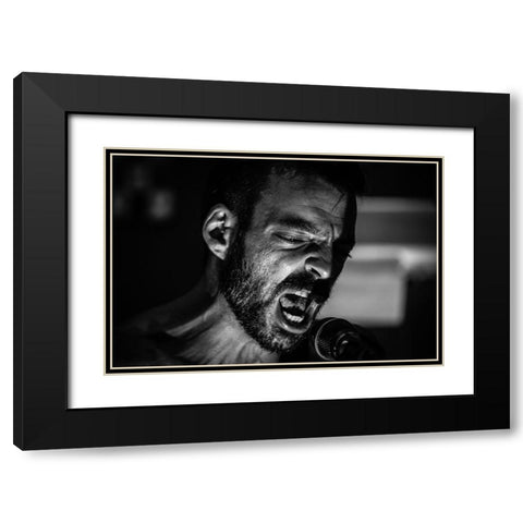 Scream!! Black Modern Wood Framed Art Print with Double Matting by Palacios Prieto, Javier
