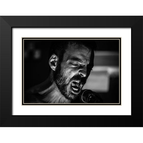 Scream!! Black Modern Wood Framed Art Print with Double Matting by Palacios Prieto, Javier