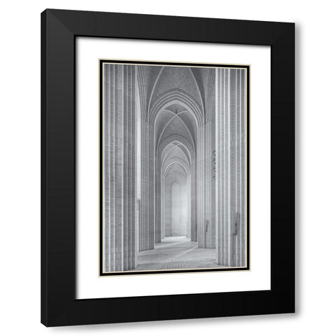 Grundtvigs Kirke Black Modern Wood Framed Art Print with Double Matting by Fleckenstein, Martin