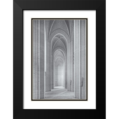 Grundtvigs Kirke Black Modern Wood Framed Art Print with Double Matting by Fleckenstein, Martin