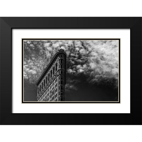 Nyc, Flatiron Black Modern Wood Framed Art Print with Double Matting by Santini, Francesco