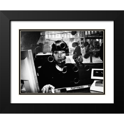 Untitled Black Modern Wood Framed Art Print with Double Matting by Suzuki, Tatsuo